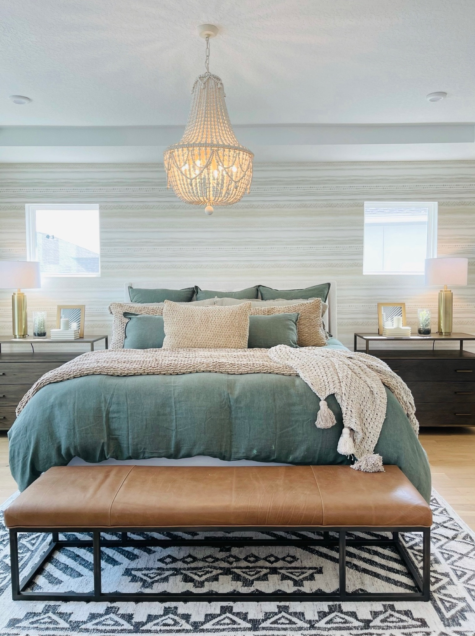 Layered Modern Farmhouse Inspired Bedroom with Chandelier

#LTKstyletip #LTKhome
