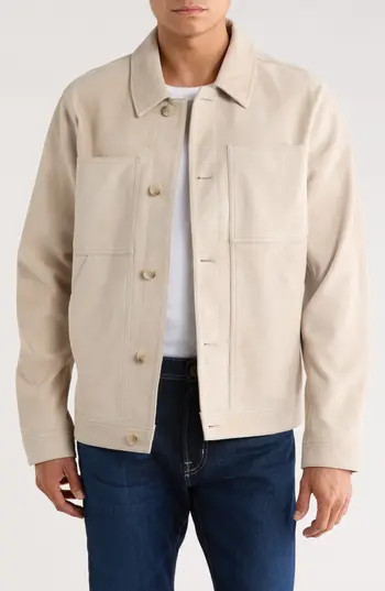 Nordstrom Suede Utility Jacket in Grey Feather at Nordstrom Rack, Size Xx-Large | Nordstrom Rack