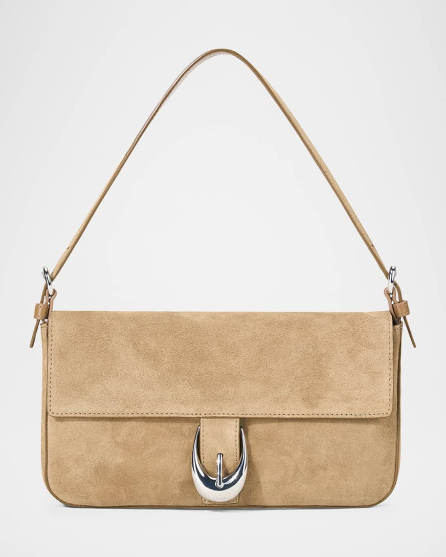 Harlow Buckle Suede Shoulder Bag | Neiman Marcus