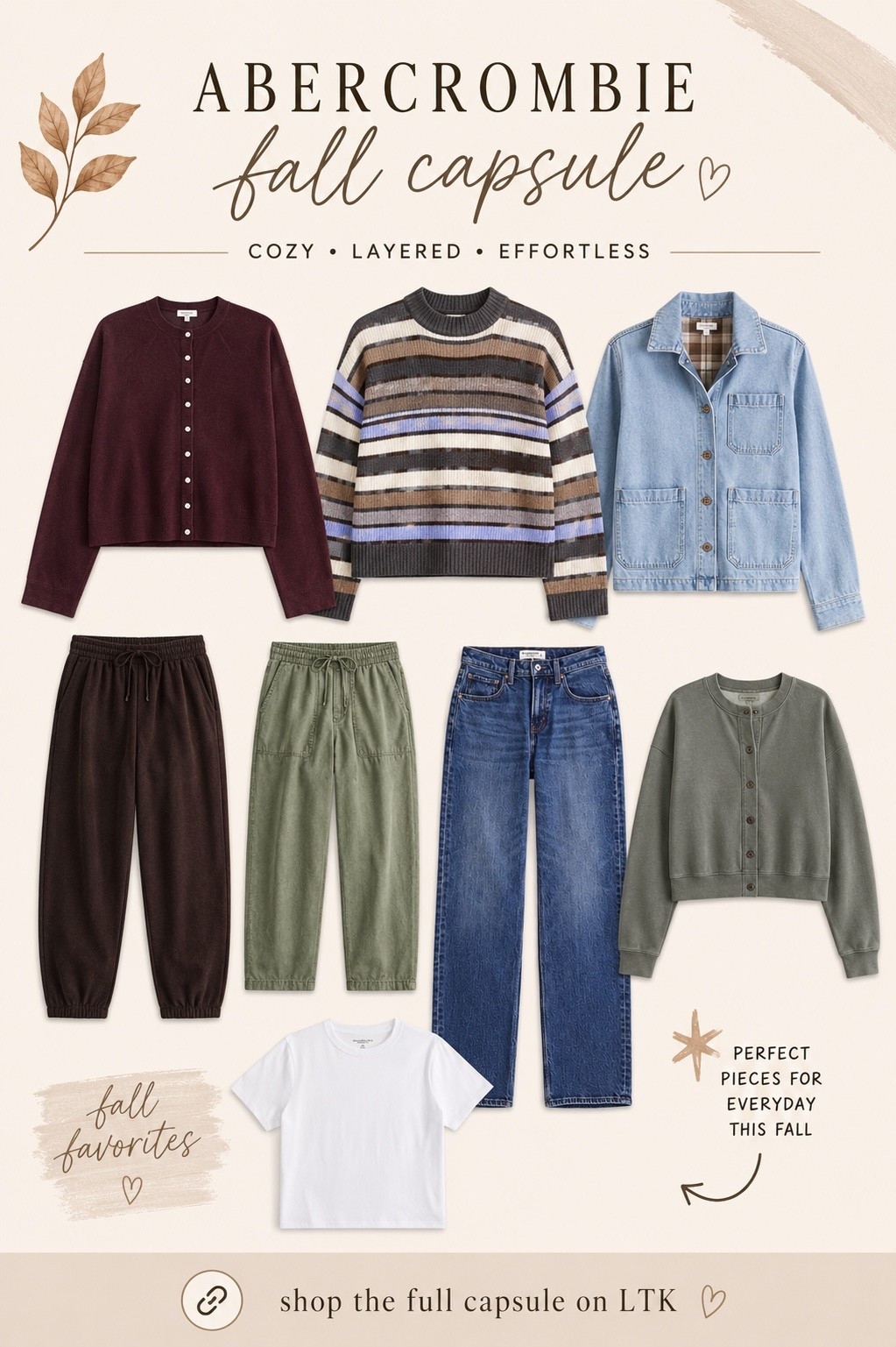 New fall capsules must have crime
Abercrombie

#LTKmomlife #LTKSeasonal #LTKdayinmylife