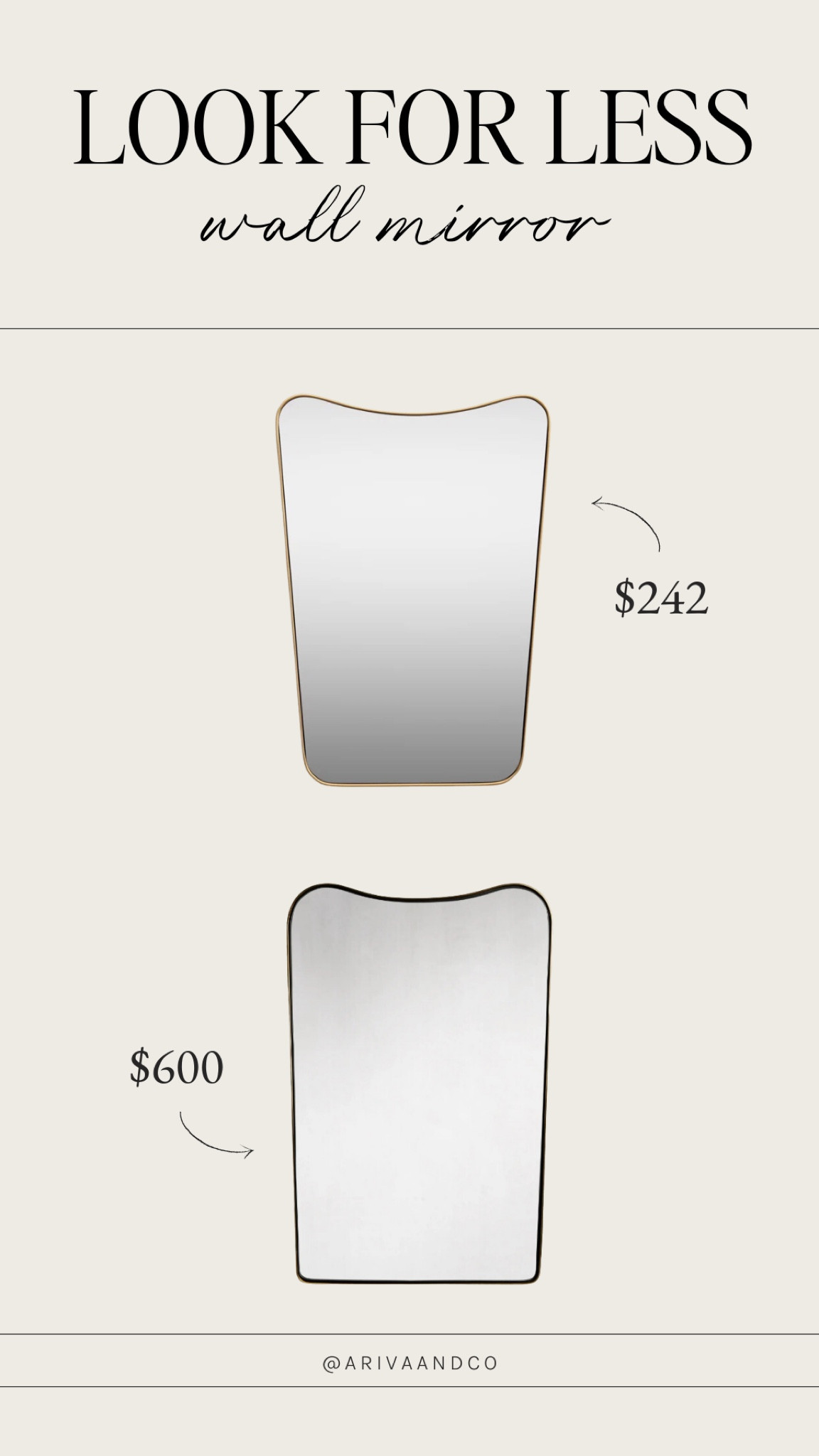 Asymmetrical wall mirror look for less

#LTKHome #LTKStyleTip