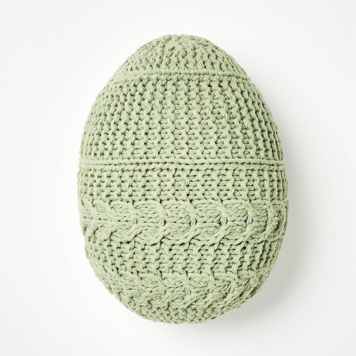 Shaped Crochet Egg Throw Pillow Light Sage - Threshold™ designed with Studio McGee | Target