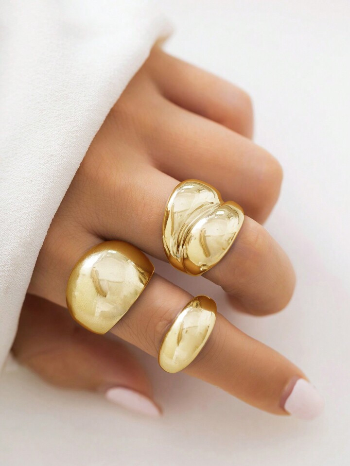3 st./set Retro Stijlvol Geometrisch Ronde Opening Ring Voor vrouwen , Geschikt Voor Feestjes En ... | SHEIN