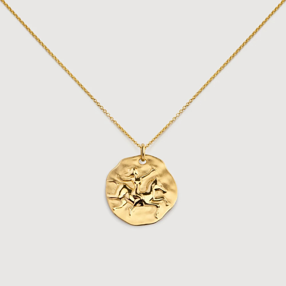 Gold Sagittarius Zodiac Chain Necklace | Monica Vinader (US)