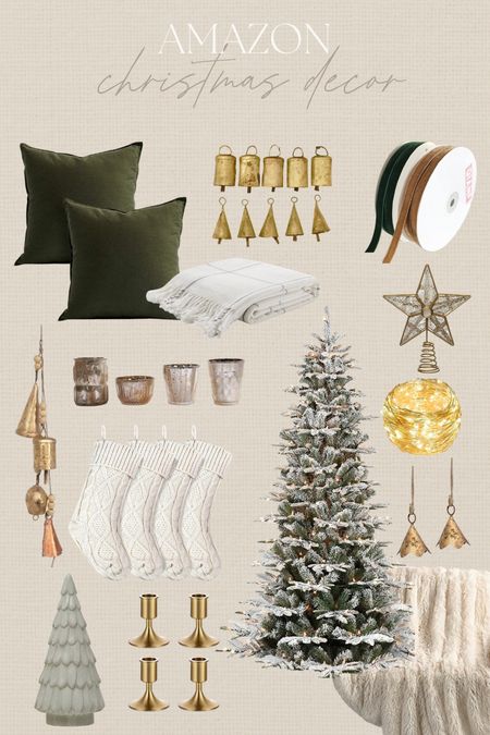 Amazon Christmas decor #amazon #christmasdecor #holidaydecor #lastminutechristmas #velvetribbon #stockings #throw #goldbells #treetopper 

#LTKhome #LTKunder50 #LTKHoliday