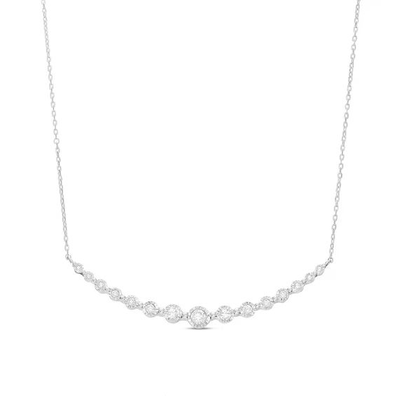 Diamond Fashion Necklace 1/4 ct tw Round-cut 10K White Gold 18" | Kay Jewelers