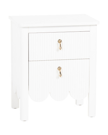 20x14x24 Fluted Scalloped 2 Drawer Side Table | TJ Maxx