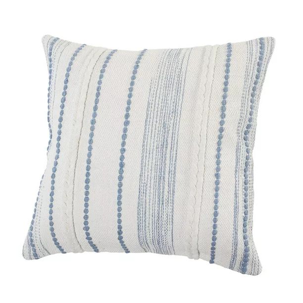 Ox Bay Textured Striped Blue 20 in. x 20 in. Throw Pillow | Walmart (US)