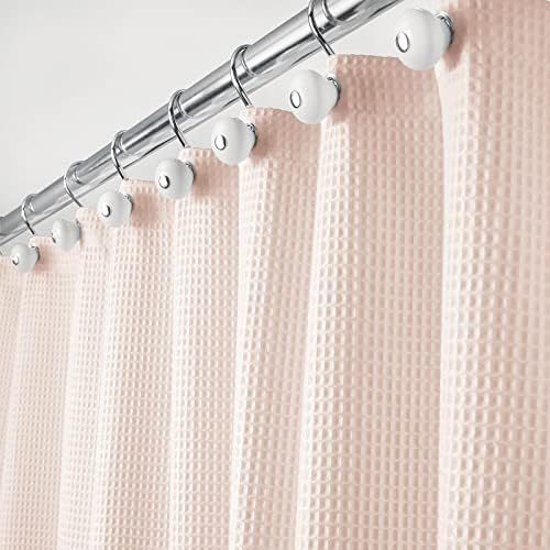mDesign Fabric Shower Curtain, Hotel Quality Waffle Weave - Metal Grommet Hooks - Heavy Duty for ... | Amazon (US)