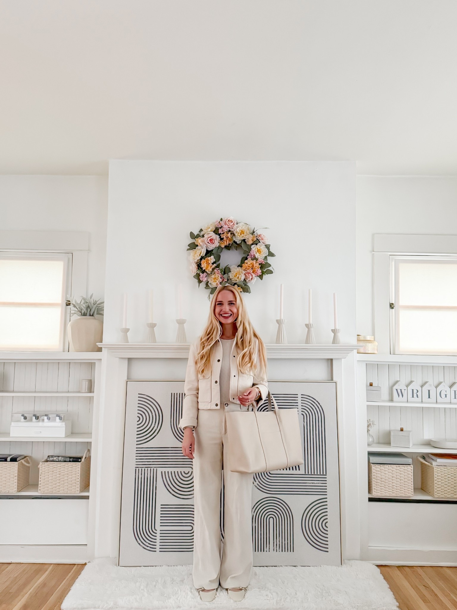Look 4: Evening in the City
For date night or dinner with friends, I styled the Gabin with a white wide leg jeans, a cropped jacket, and closed toe heels. The contrast between the jacket and the clean white bag adds dimension to the outfit. A bold red lip and dainty gold earrings elevated the look even more.

Style tip: The Gabin Maxi transitions beautifully into evening when styled with sleek, dark pieces—don’t be afraid to mix casual and dressy elements.

#LTKSeasonal #LTKItBag #LTKStyleTip