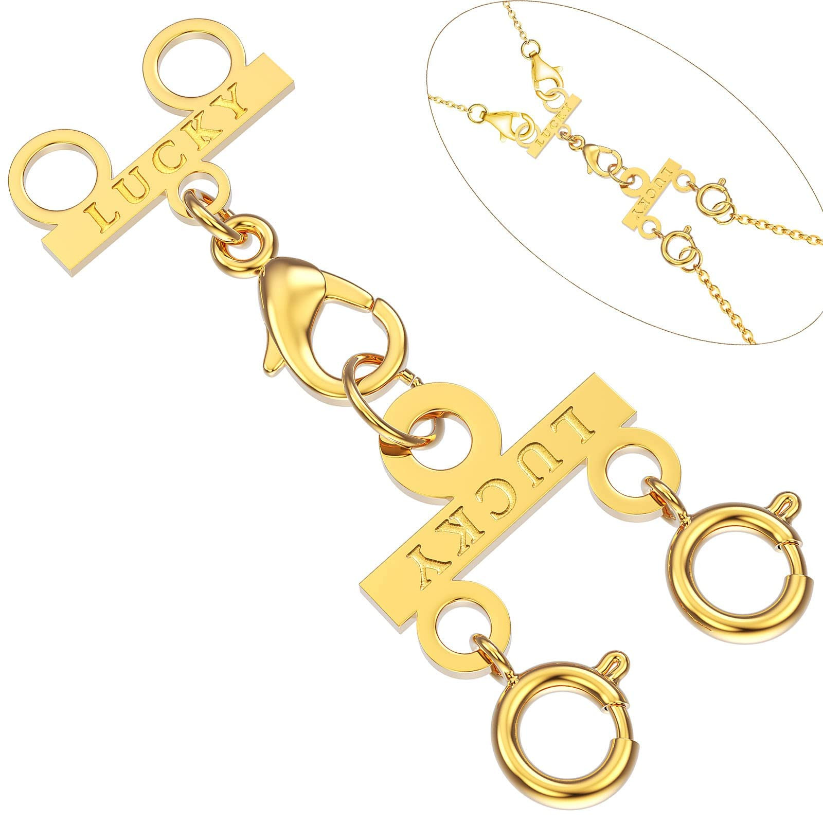 Multi Necklace Layering Clasps, Gold and Silver Necklace Connectors for Multiple Necklaces Sepera... | Amazon (US)