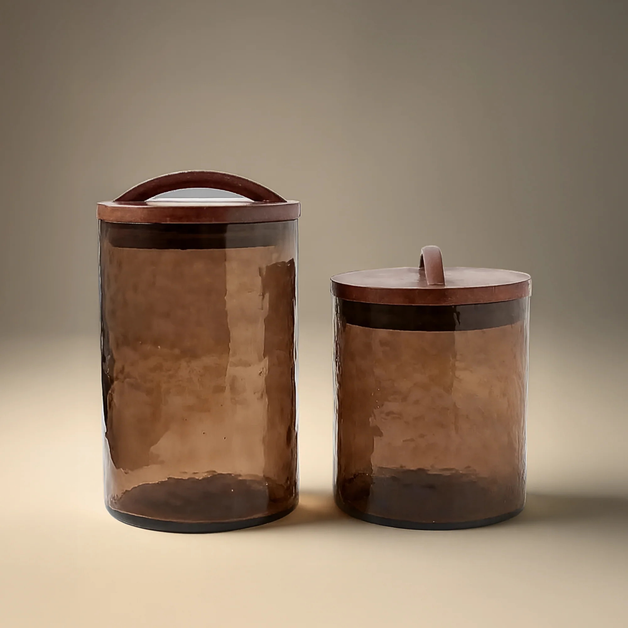 Handblown Heritage Canister - Smokey | Cove Home