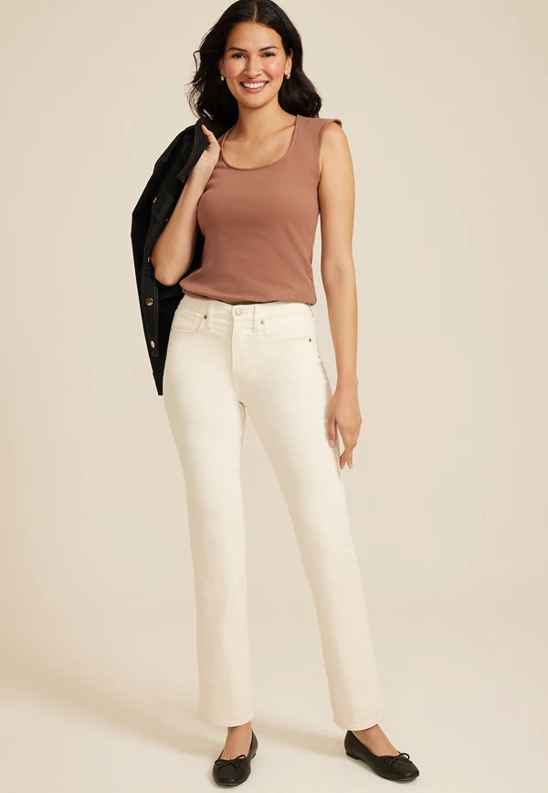 m jeans by maurices™ Color High Rise Sculpt Straight Jean | Maurices