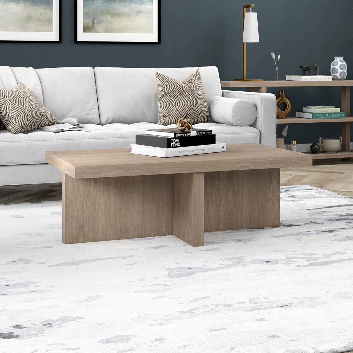 Elna Manufactured Wood Cross-Leg Coffee Table | Wayfair North America