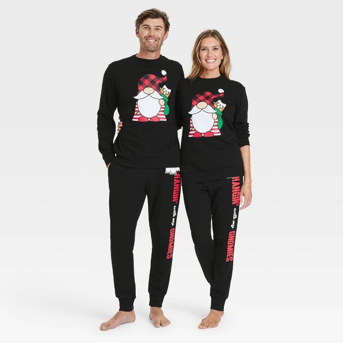 Adult Unisex Gnomie Family Holiday Graphic Sweatshirt - Black | Target
