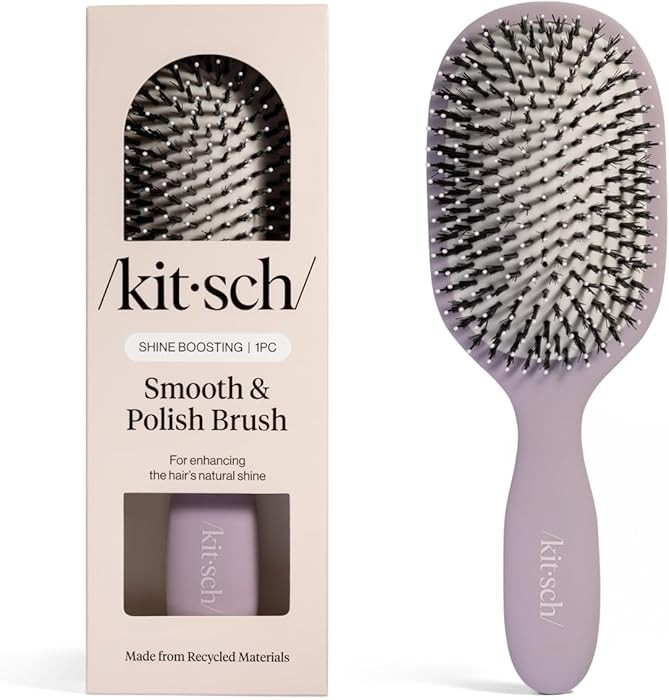Kitsch Smooth & Polish Brush – Dual Bristle Detangler Brush, Shine & Frizz Control – Vegan Bo... | Amazon (US)