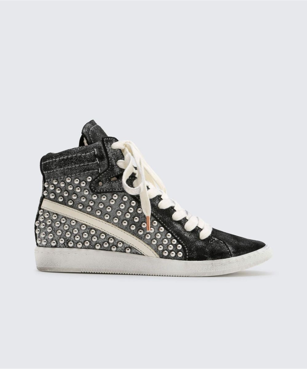 NATTY STUDDED SNEAKERS BLACK | DolceVita.com