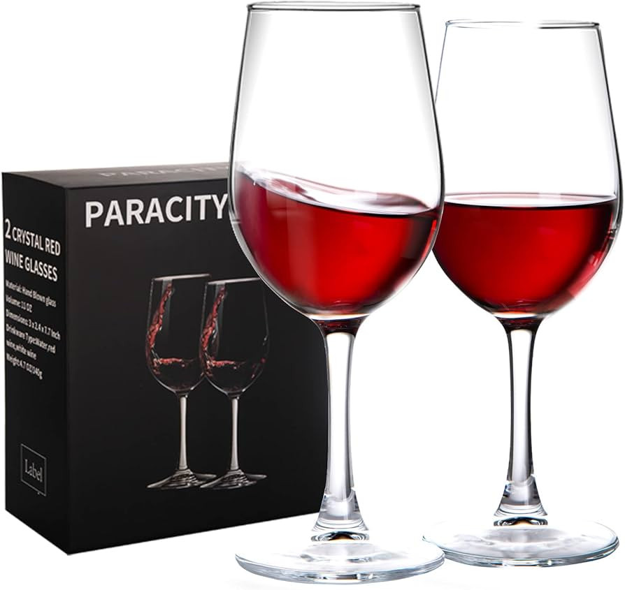 PARACITY Wine Glasses, christmas gift, Clear Glass, Long Stem Wine Glass for Red and White Wine -... | Amazon (US)
