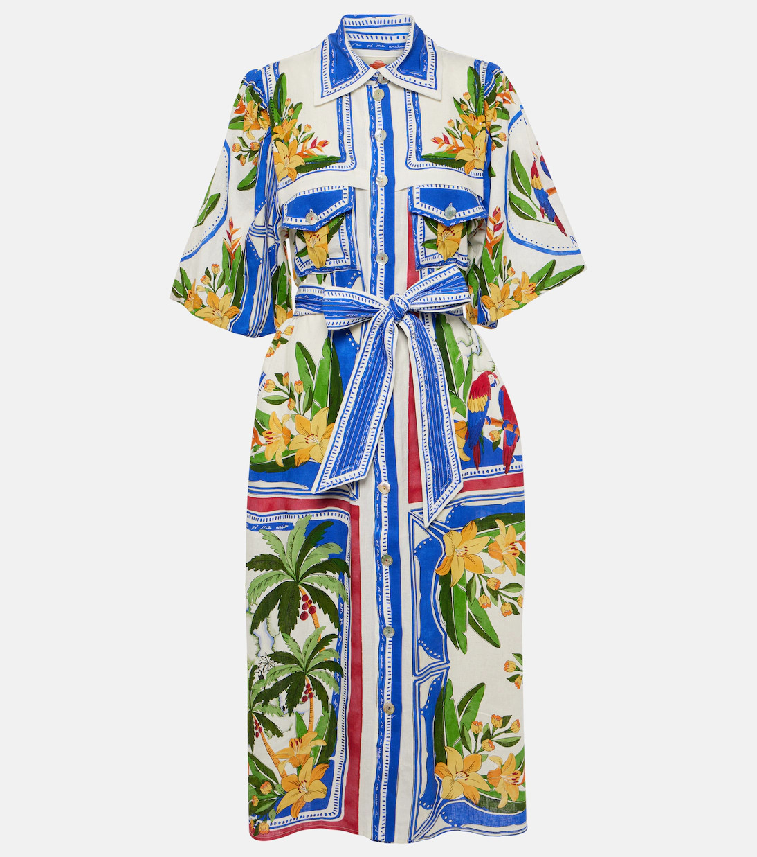 Tropical Destination cotton-blend shirt dress | Mytheresa (US/CA)