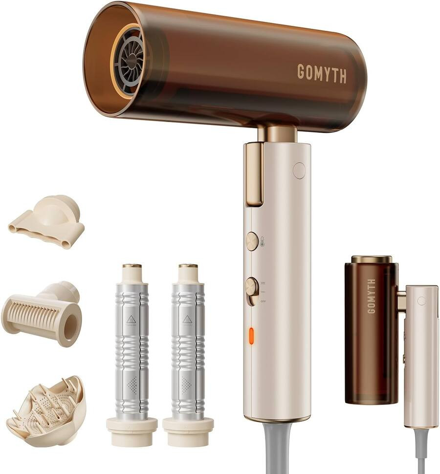Gomyth - Dual Voltage Hair Dryer for Travel, 5-in-1 Air Styler with High-Speed Blow Dryer, Compac... | Best Buy U.S.