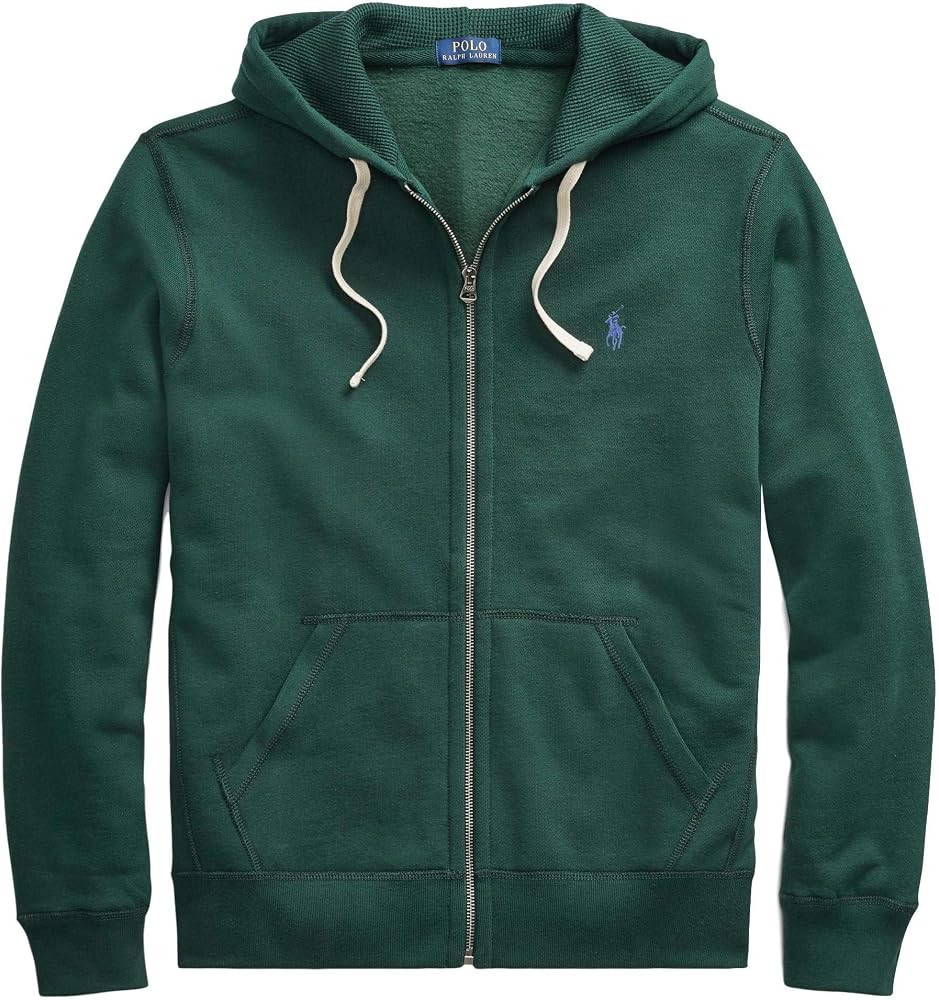 POLO RALPH LAUREN Classic Full-Zip Fleece Hooded Sweatshirt - XL - ClgGreen | Amazon (US)