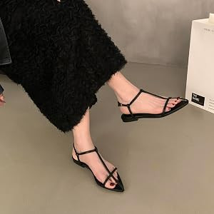 Women Flat Sandals Dressy Srtappy Slingback Mules Cute Evening Vegan Leather Gladiator Designer P... | Amazon (US)