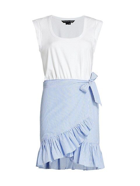 Addyson Striped Cotton-Blend Wrap Dress | Saks Fifth Avenue