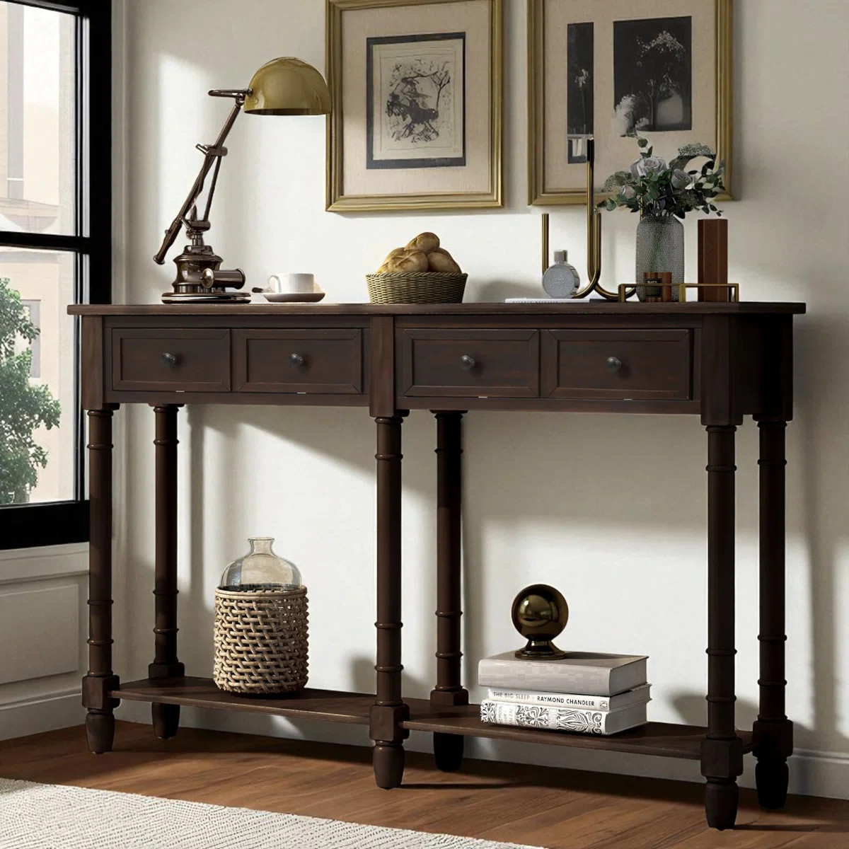 Maria Console/Sofa Table with 2 Drawers + Bottom Shelf | Easy Assembly for Living Room & Entryway | Wayfair North America