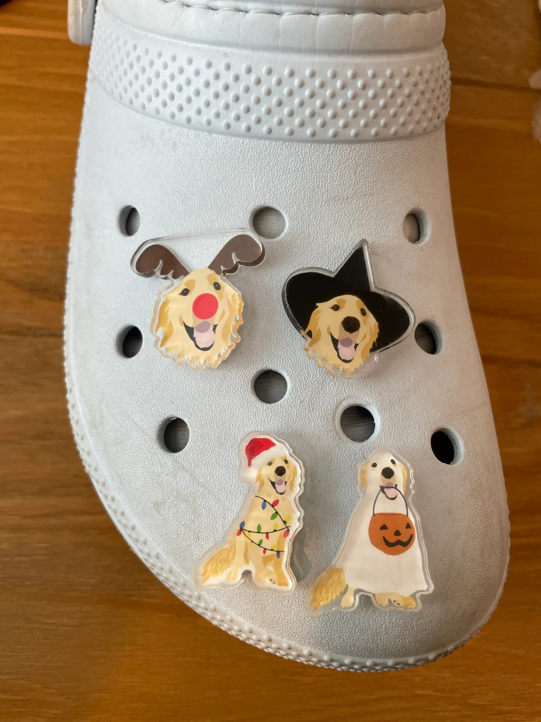 Holiday Golden Retriever 4-Pack Dog Clog/Sandal Charm/ Shoe Charm | Etsy (US)