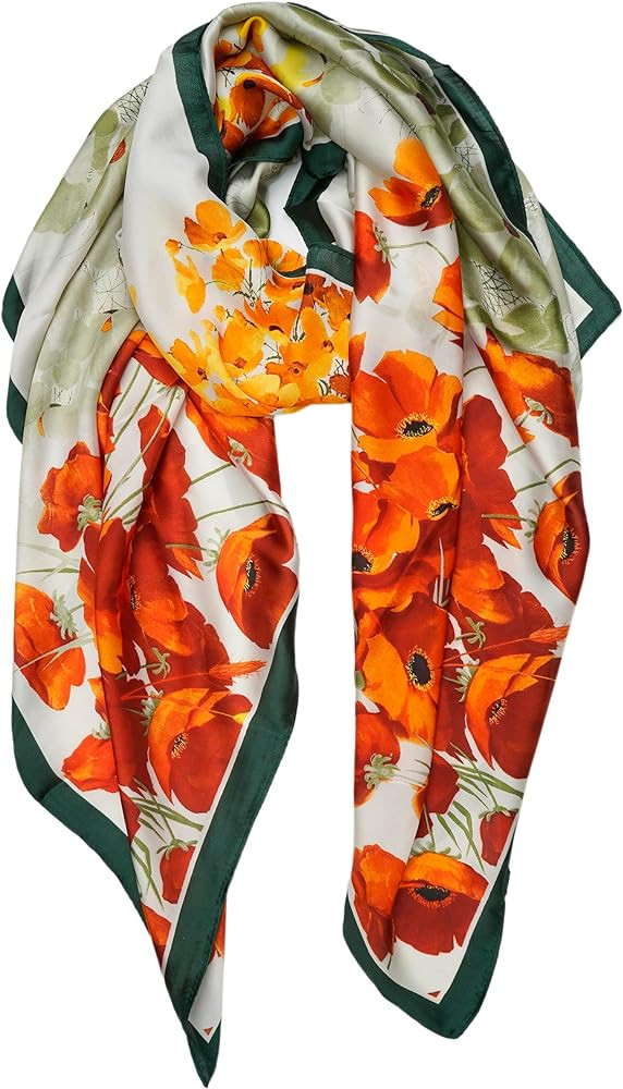 YOUR SMILE Large Mulberry Silk Feeling Long Stain Scarf Lightweight Sunscreen Shawls Wraps for Wo... | Amazon (US)