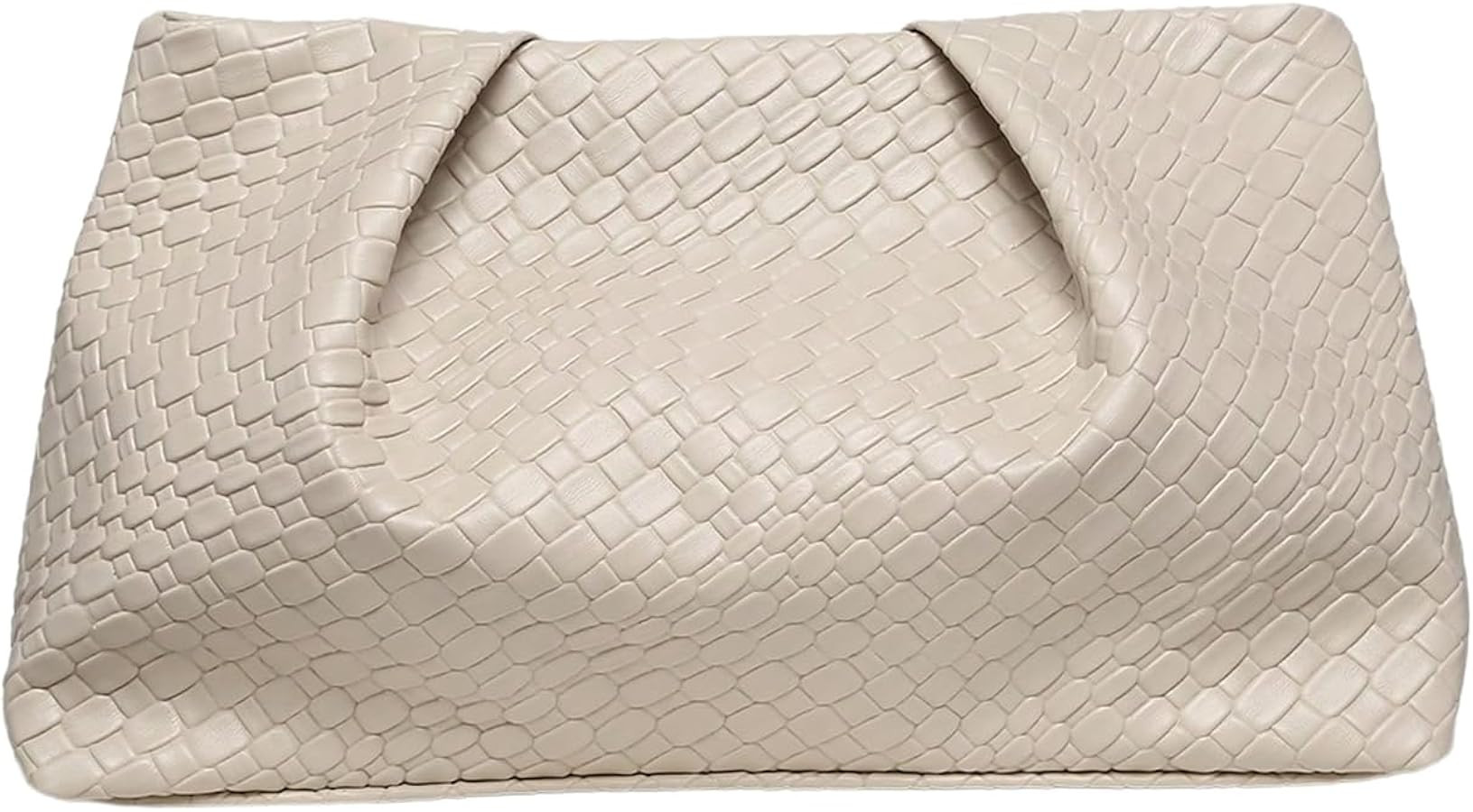 QWINEE Women's Woven Evening Bag Elegant Clutch Purse Square Faux PU Leather No Strap Handbag Mag... | Amazon (US)