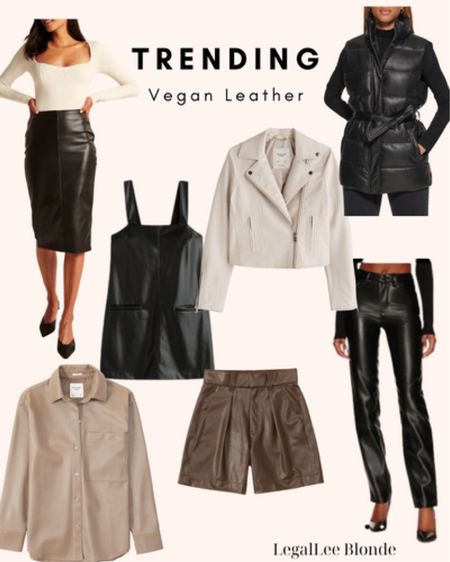 Fashion trend alert - vegan leather (aka faux leather). From vegan leather pants to dresses to jackets it’s easy to find something you love to add to your closet this fall! 
.
.
.
Fall fashion trends - fall style - fall outfit - fall work wear - fall outerwear - Abercrombie new arrivals - Nordstrom new arrivals - what to wear 

#LTKunder100 #LTKstyletip