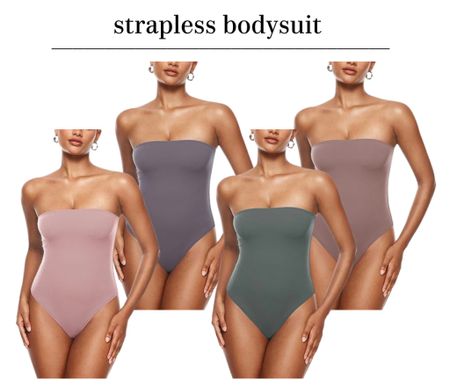 Amazon strapless bodysuit!  Double lined, non slip elastic and snap crotch. 

#LTKstyletip #LTKunder50 #LTKFind
