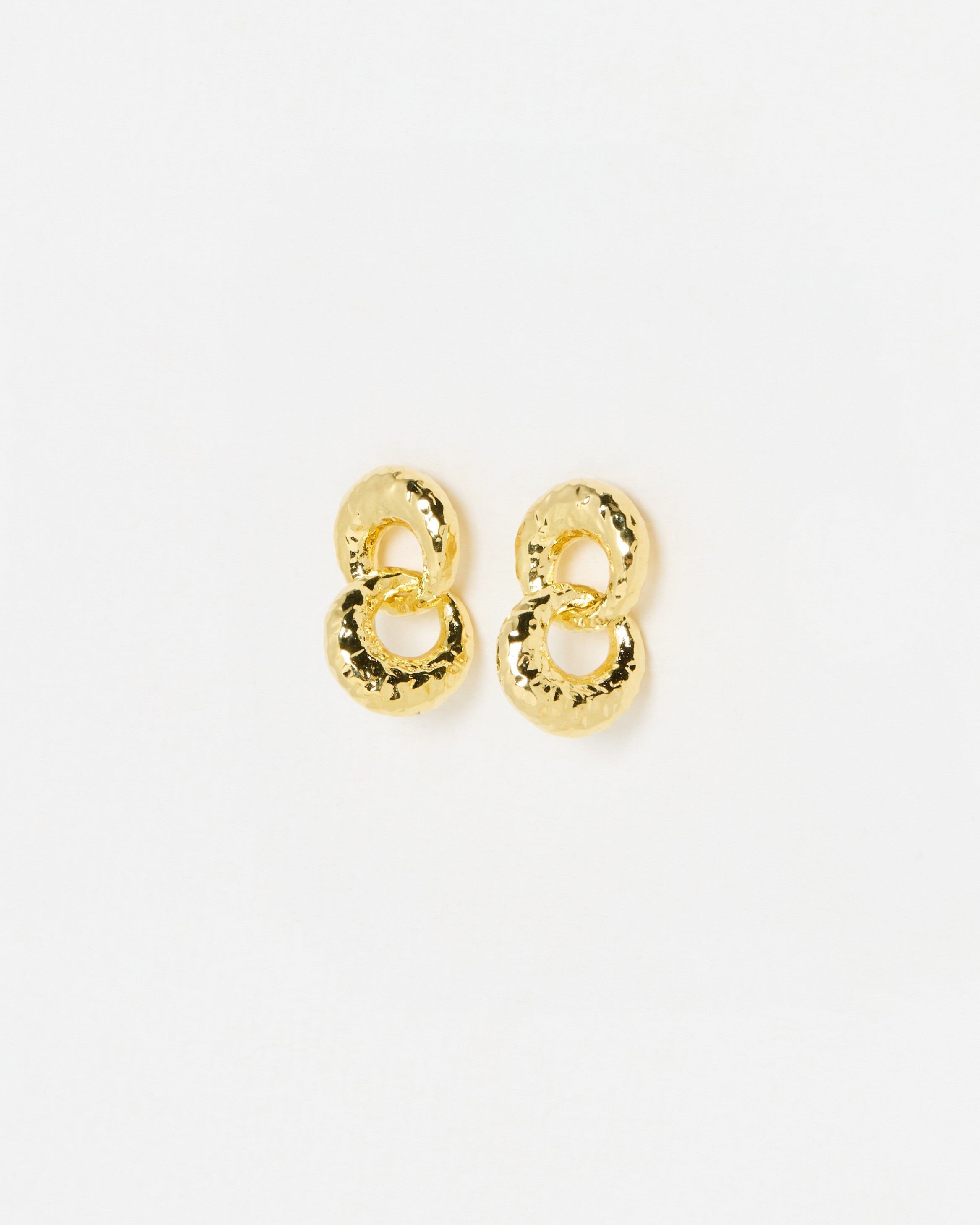 Sade Hammered Loop Gold Plated Drop Earrings | Oliver Bonas (Global)
