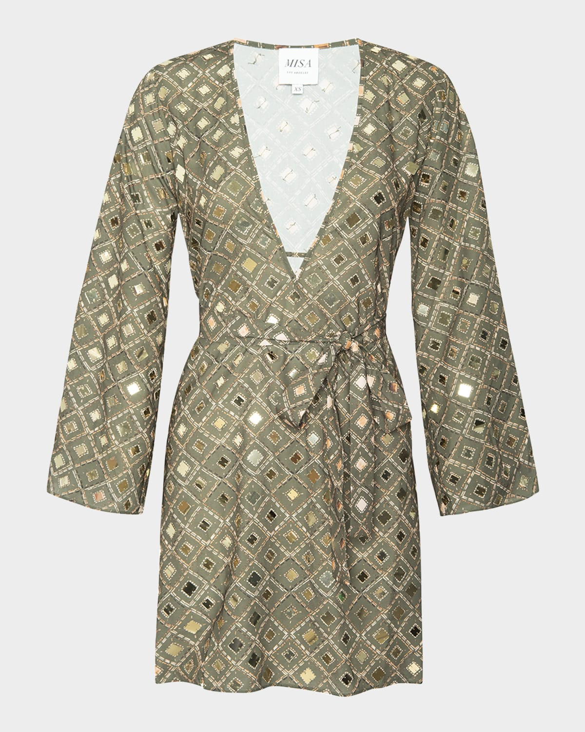 Nuala Mirrored Tile Mini Dress | Neiman Marcus