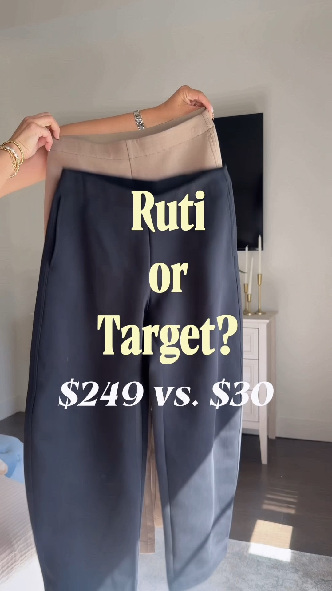 The viral Target barrel pants that looks like Ruti pants!!! Get these now before they are gone! I am a size 6 and wearing Small.