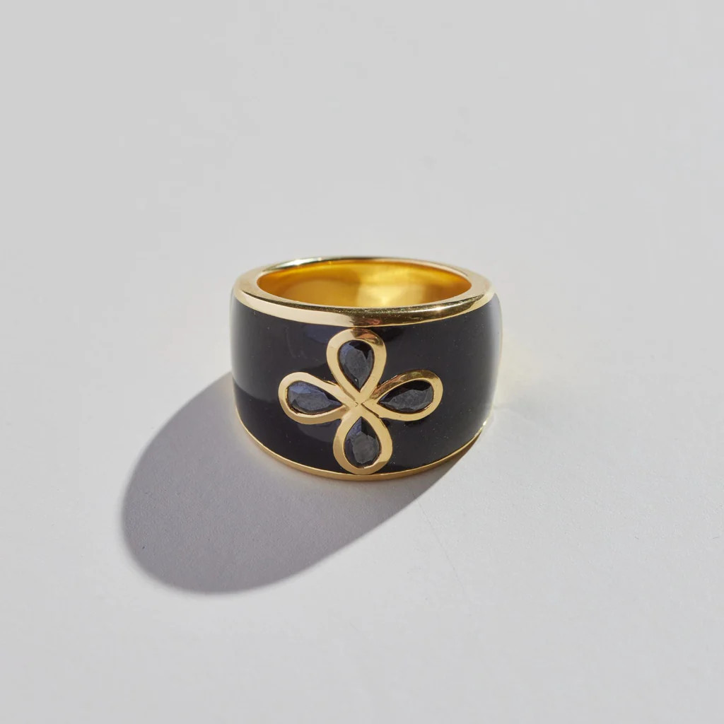 Black Nickelmark Cigar Ring | Nickel and Suede