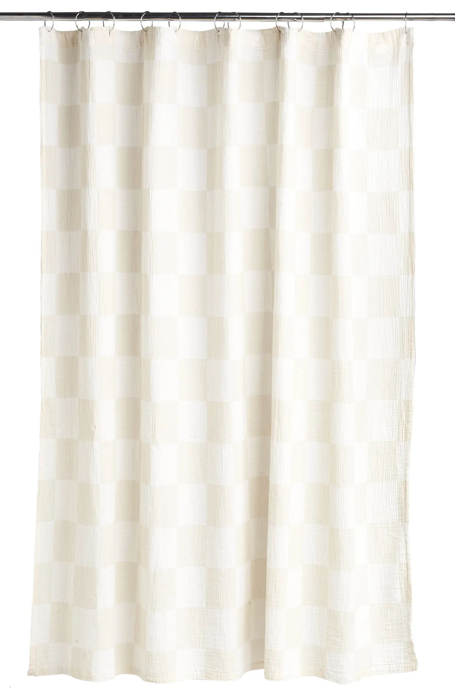 Check Cotton Gauze Shower Curtain | Nordstrom