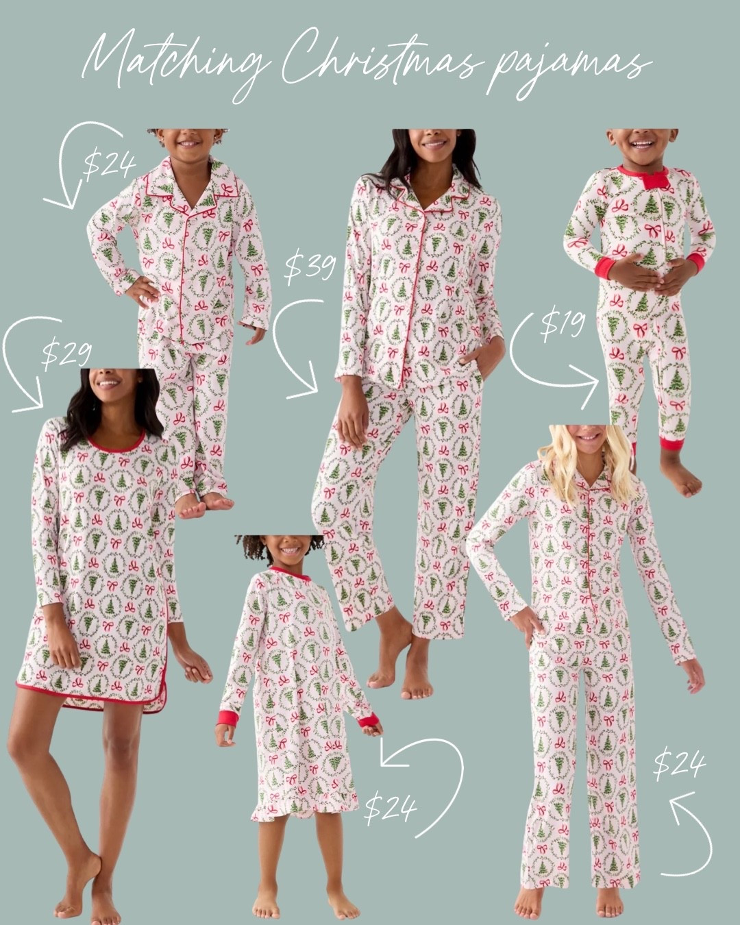 MATCHING CHRISTMAS PAJAMAS❤️🎄

Festive and cozy, these holiday pjs features bows, trees and wreaths✨ perfect for to celebrate the season in comfort and looking cute🥰 Soft and snug, it’s ideal for Christmas mornings, bedtime or festive family fun & matching family photos🫶🏼

All on major SALE right now!!!! 🎉 Adult styles on sale for $39 and under!!! Kids styles on sale for $24 and under!! 

Run and grab yours while they are still in stock & on sale🙌🏼

#christmaspajamas #matchingfamilypajamas #holidaypajamas #familychristmaspjs #christmasmorning #christmastraditions #cozychristmas #christmasmagic #christmas #christmasmatching #christmasstyle #holidaytraditions #matchingpjs #familypjs #christmasinstyle #christmasfun #christmasfamily #christmasready #festivefits #christmascountdown #holidays #kids #kidspajamas #kidschristmas #toddler #toddlerpajamas #baby #babypajamas #family #familyphotos #familymatching #matchingfamily #familypajamas #pajamas #pjs 

#LTKFamily #LTKSaleAlert #LTKSeasonal