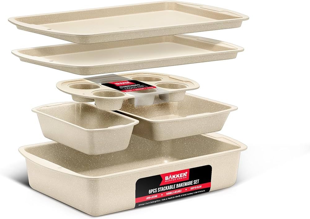 Bakken Swiss - Bakeware Set – 6 Piece – Stackable, Deluxe, Non-Stick Baking Pans for Professi... | Amazon (US)