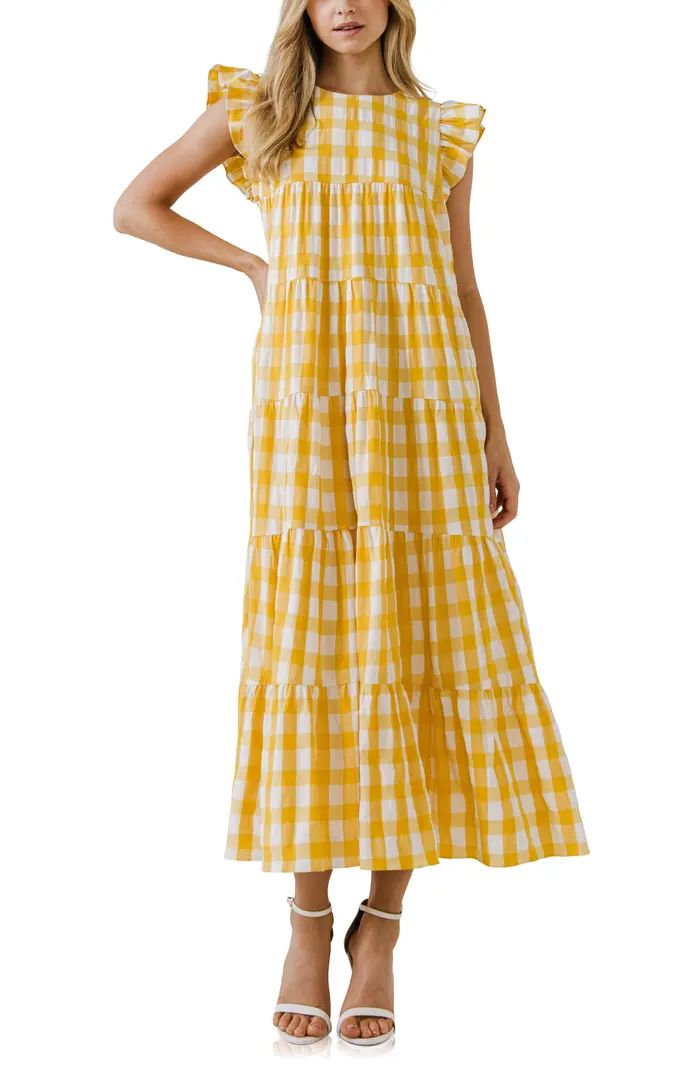 English Factory Gingham Tiered Maxi Dress | Nordstrom | Nordstrom