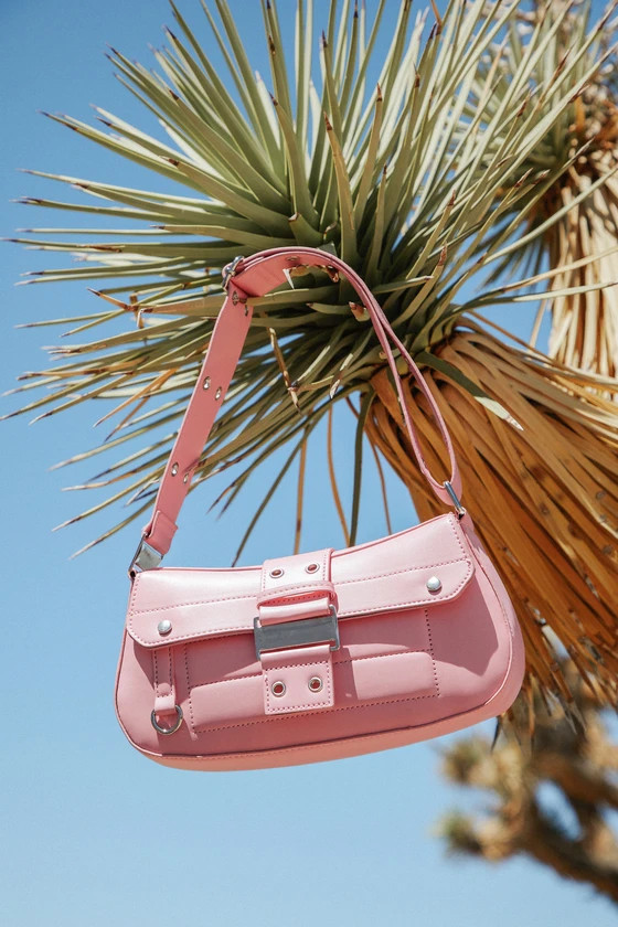 Energetic Cutie Pink Buckle Shoulder Bag | Lulus (US)