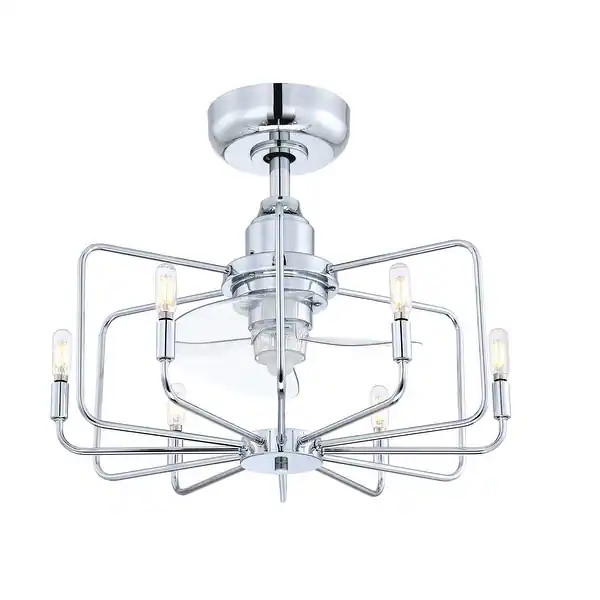 Influencer 22 inch Indoor Ceiling Fan with Clear Blades and LED Light Kit - Chrome | Bed Bath & Beyond
