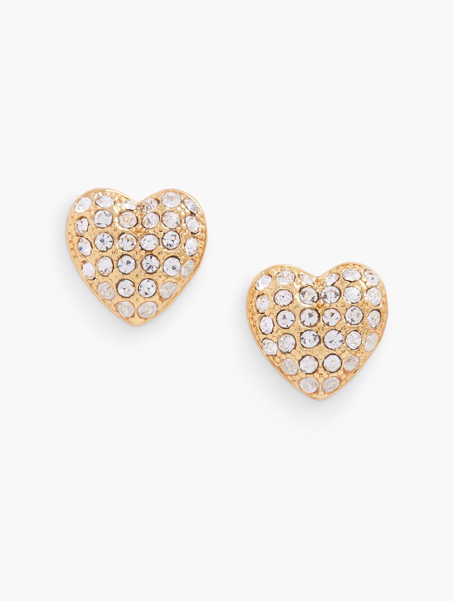 Hearts Stud Earrings - Crystal Clear/Gold - 001 Talbots | Talbots
