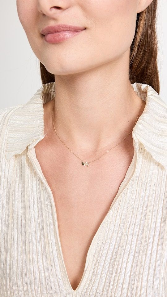 14k Yellow Gold Mini Bar Necklace | Shopbop