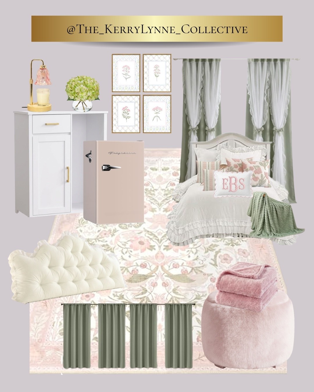 The Sage & Blush Dorm Edit 🌿🎀

Soft, feminine, cozy—and actually functional. 💕 I love mixing sage green, blush pink, florals and creamy neutrals to make a dorm room feel more like home without sacrificing precious space.

One of my favorite dorm hacks? Curtains to hide under-bed storage. Instead of fighting with a tension rod, use bungee cords clipped to the mattress/frame and hang your curtains from them. Such an easy way to conceal bins, shoes and all the extras while keeping the room looking polished. 🙌

Add a mini fridge, cozy bedding, a plush ottoman and a few gold accents, and suddenly dorm living feels a whole lot cuter.

#DormRoomInspo #DormDecor

#LTKHome