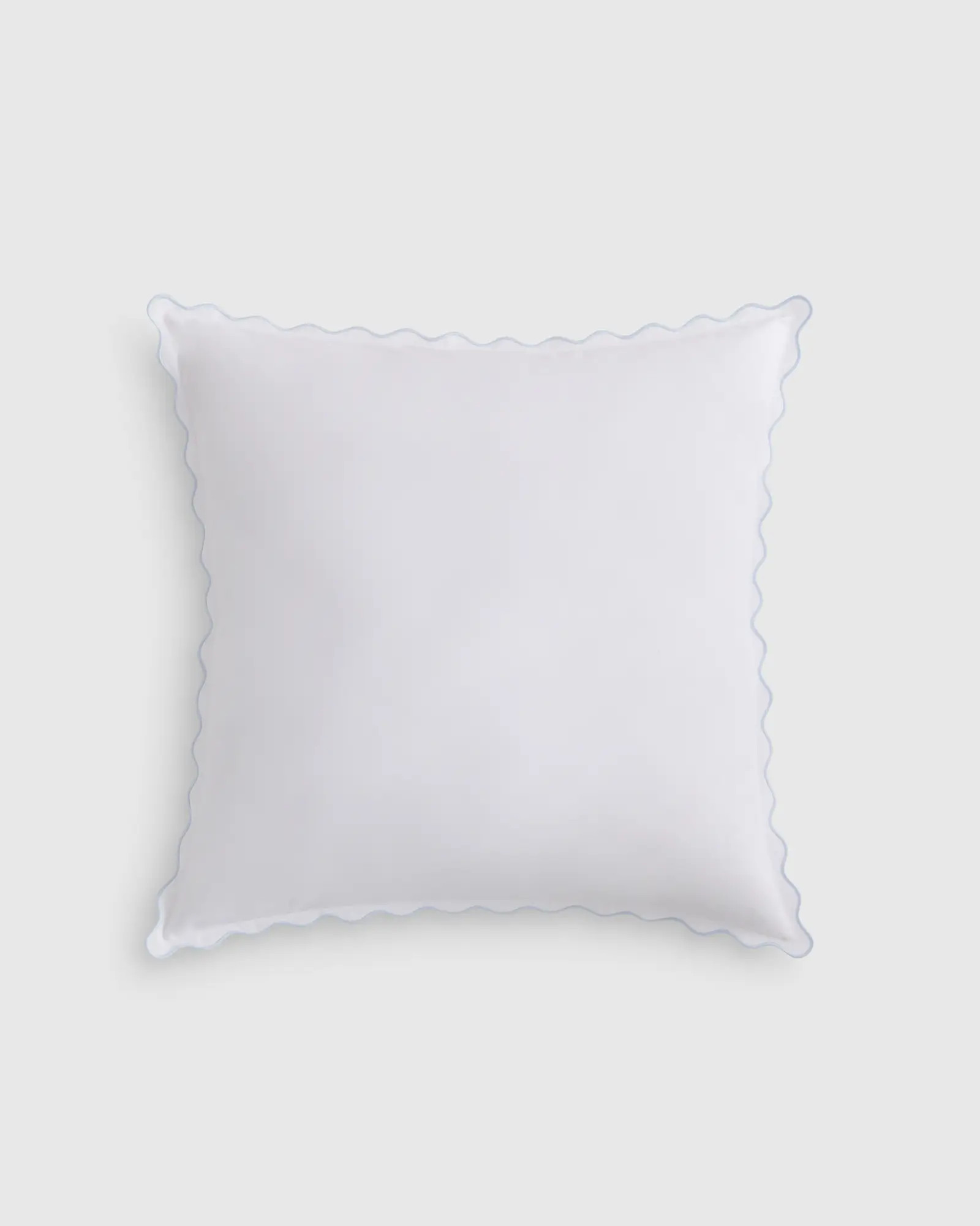 Wave Scallop Organic Percale Euro Sham in White/Mist | Quince