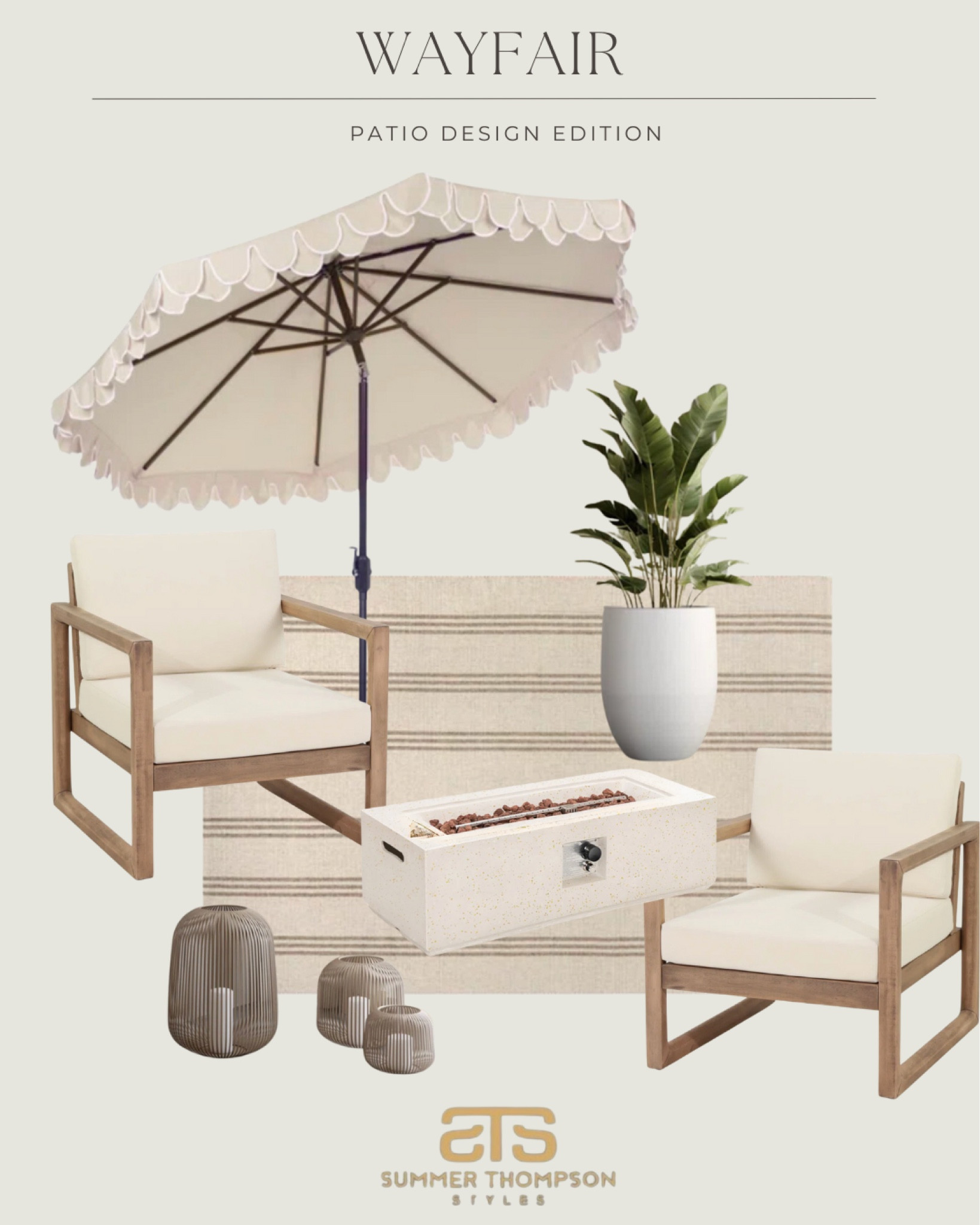 Wayfair Patio Design Edition! 

Elevate your outdoor space with this stunning Wayfair patio design for two, featuring neutral tones.🤎
This setup combines style and comfort seamlessly.

Patio, outdoor rug, lantern, plant, pot, 
fire pit, outdoor chairs 


 #Wayfair #OutdoorLiving #PatioDesign #NeutralTones #HomeDecor #OutdoorOasis #PatioPerfection

#LTKSeasonal #LTKU #LTKHome
