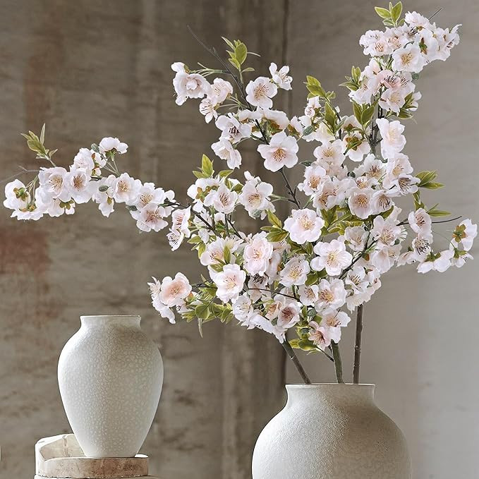 3 PCS Cherry Blossom Branches Artificial Flowers for Spring Indoor Decoration, Faux Plum Blossom ... | Amazon (US)