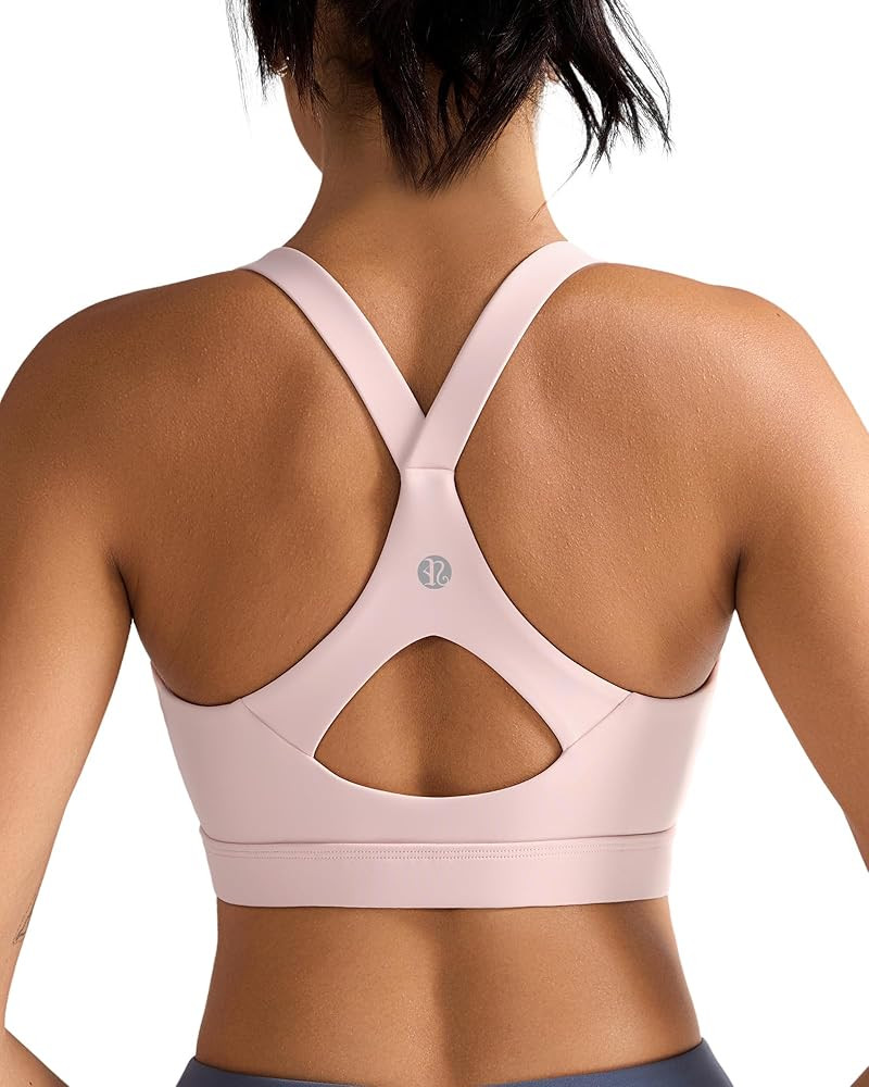 RUNNING GIRL Sports Bra for Women,Y Back Molded Cup Strappy Running Sports Bra with Sewn in Pads | Amazon (US)
